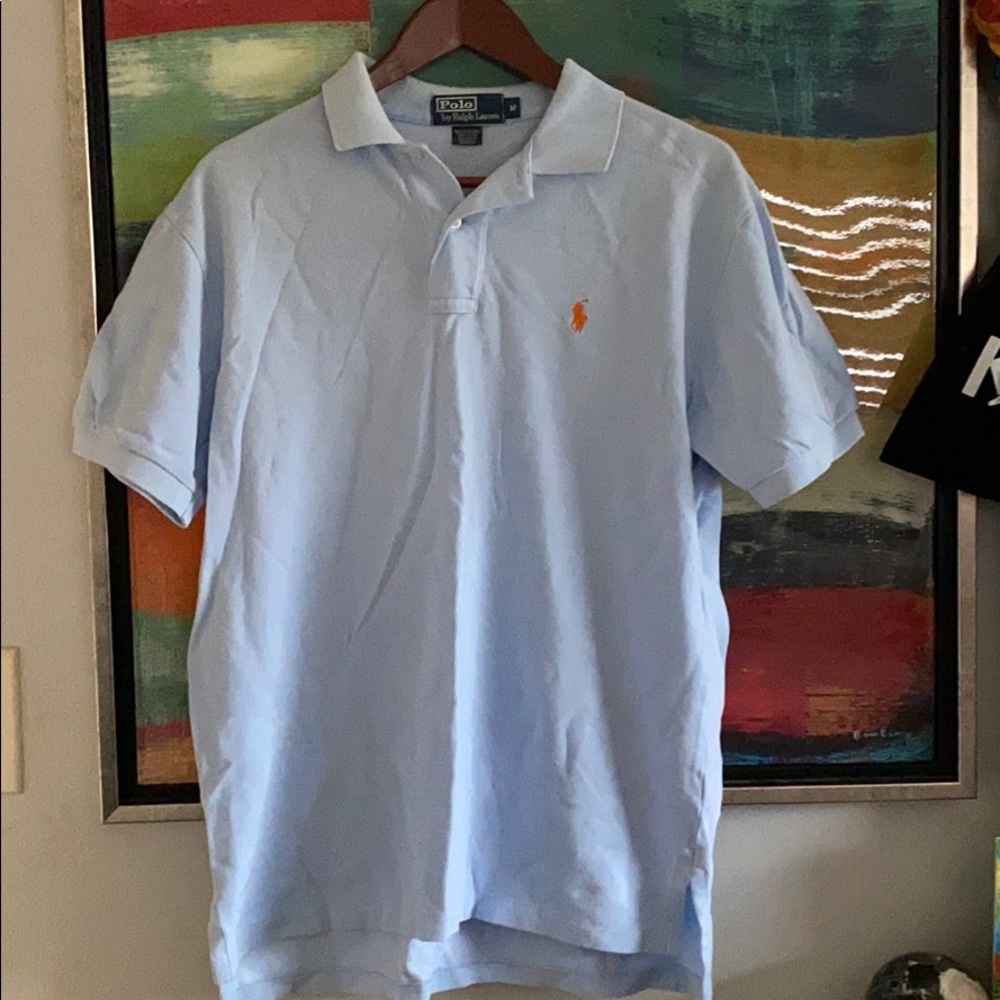 Men’s polo collar shirt baby blue size M